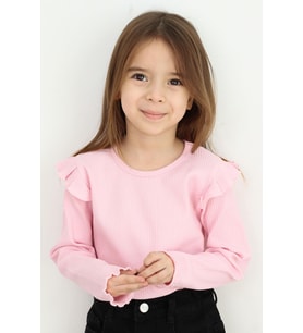Breeze Kız Çocuk Uzun Kollu Bluz Omuzu Fırfır Detaylı 2-6 Yaş, Pudra