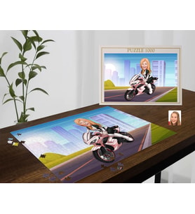 BK Gift Kişiye Özel Motorcu Tasarımlı 1000 Parça Profesyonel Puzzle-6, 1000 Puzzle, Arkadaşa Hediye