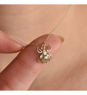 Minimal Örümcek Kolye - CN00428 (Altın)