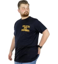 Mode XL Büyük Beden T-Shirt Bisiklet Yaka Delete 22169 Lacivert
