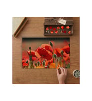 Gelincikler - Yakın Çekim Gelincik Tarlası Tasarımı 240 parça Ahşap Puzzle Ahşap Kutuda MP05318