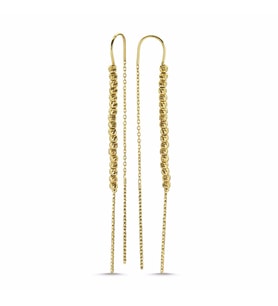Dorikalı Altın Küpe 14K Sarı Gold 7,0 cm