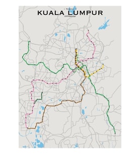Kuala Lumpur Transit Haritası Tablo Ahşap Poster Dekoratif