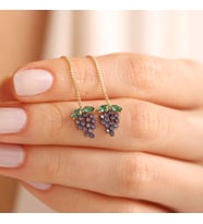 14 Ayar Altın Grape Küpe 