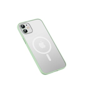 Apple iPhone 12 Uyumlu Kılıf Zore Mokka Wireless Kapak (Açık Yeşil)