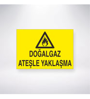 Doğalgaz Ateşle Yaklaşma 21x28 Arkası Yapışkanlı Levha
