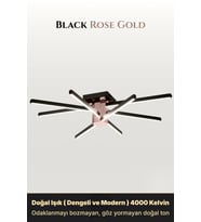 Nova 8 Rose Gold LED Tavan Avize – Kumandalı Dim Edilebilir – Aşağı Işık