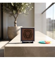 Aslan Motifli Modern Dekoratif Obje, Ev ve Ofis Dekorasyonu İçin Asil Masaüstü Aksesuarı 10x10 cm