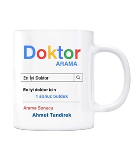 Kişiye Özel İsimli Arama Motoru Kupa Bardak - Doktor