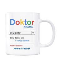 Kişiye Özel İsimli Arama Motoru Kupa Bardak - Doktor