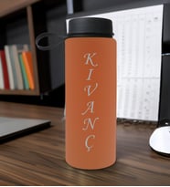 BK Gift Kişiye Özel İsimli Somon Renkli Cam Matara 500ml, Sevgiliye, Arkadaşa Hediye, İsimli Cam Matara, Ofis Hediyesi