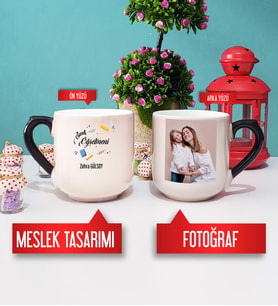 Sınıf Öğretmeni Kupa Bardak Oval Sihirli Fotoğraflı