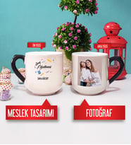 Sınıf Öğretmeni Kupa Bardak Oval Sihirli Fotoğraflı