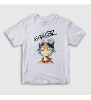 Presmono Unisex Çocuk Beyaz 2D Gorillaz T-Shirt 54022tt