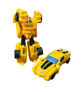 SUPER Warrior Mini Plastik Gövdeli Dönüşebilen Robot Araba 7.5 CM SARI
