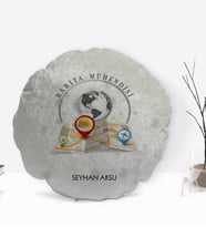 BK Gift Kişiye Özel İsimli Harita Mühendisi Tasarımlı Dekoratif Kırlent Yastık-1