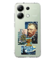 Xiaomi Redmi Note 13 4G Uyumlu Van Gogh Desenli Şeffaf Telefon Kılıfı