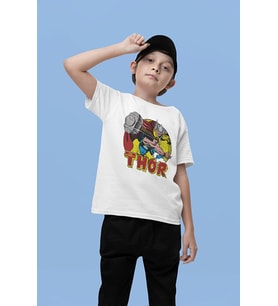 Tasarım Thor Baskılı Unisex Film Kahramanı Çocuk Tişört (1-12 Yaş)