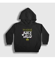 Presmono Unisex Çocuk Siyah Crown Juice Wrld Kapüşonlu Sweatshirt 302510tt