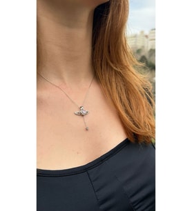 925 Gümüş  Kalp Kanadı Kolye