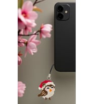 Miyuki Boncuk El Yapımı Kırmızı Şapkalı Kuş Telefon Çarmı - Charm (Çok Renkli)