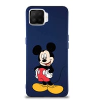 Oppo A73 Soft Premier Kapak Mickey Mouse-E Tasarımlı Silikon Kılıf - Lacivert (Şeffaf)