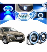 Peugeot 301 Uyumlu, Universal Mercekli Led Angel Sis Farı, 76mm Buz Mavi Renk