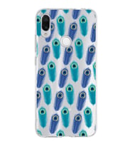 PrintiFy Xiaomi Redmi Note 7 ile Uyumlu 1mm Slim Fit Nazar Boncuğu 4 Baskılı Şeffaf  Kılıf