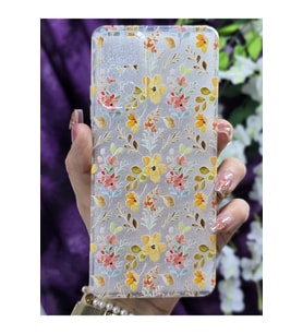 Redmi Note 11 Pro - Note 12 Pro 4G Uyumlu Renkli Çiçekler Desenli Şeffaf Telefon Kılıfı