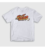 Presmono Unisex Çocuk Beyaz Logo Oyun Street Fighter T-Shirt 324100tt (Beyaz)