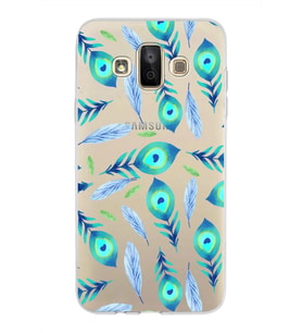 PrintiFy Samsung Galaxy J7 Duo ile Uyumlu 1mm Slim Fit Nazar Boncuğu 3 Baskılı Şeffaf  Kılıf