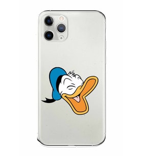 Apple iPhone 11 Pro Max Uyumlu Kamera Korumalı Tıpalı Kapak Donald Duck TasarımlıŞeffaf Kılıf