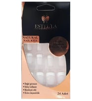 Estella 24 lü Takma Tırnak Bayaza Beyaz French + Yapıştırıcı AC 111