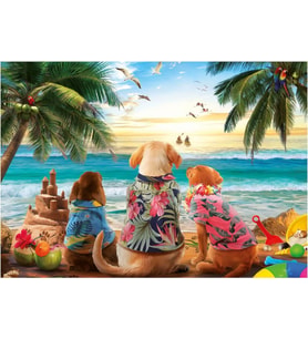 Educa 1000 Parçalı Sahildeki Köpekler Puzzle - 20291 - Dogs on the Beach