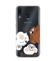 Samsung Galaxy A20/A30 Uyumlu Kafadar Ayılar Desenli Şeffaf Telefon Kılıfı
