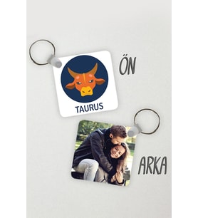 Boğa Burcu Resim Baskılı Anahtarlık