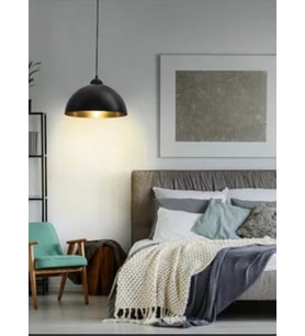 RİOLİGHT RETRO,RUSTİK,VİNTAGE SİYAH GÖVDE 1XE27 DUYLU TEKLİ METAL SARKIT AVİZE ÇAP:30CM