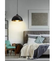 RİOLİGHT RETRO,RUSTİK,VİNTAGE SİYAH GÖVDE 1XE27 DUYLU TEKLİ METAL SARKIT AVİZE ÇAP:30CM