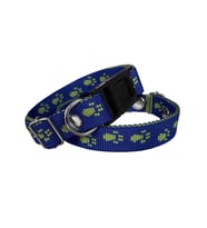 Markapet Köpek Tasması Patili Dokuma 2 cm - Min: 30 cm - Max: 50 cm Lacivert