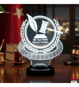 Hakim Temalı 3D LED Lamba  Kişiye Özel Mesleki Anlamlı Hediye - LoveLamp