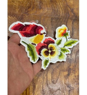 15X11 CM ÜTÜ İLE YAPIŞAN NAKIŞ İŞLEME KUŞ ÇİÇEK ARMA DİKİŞ APLİKE