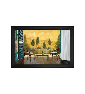 Manzara Temalı Kanvas Tablo 50 x 70 cm Siyah Çerçeve