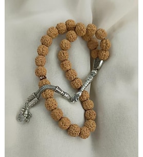 Tesbih 33 lük 10 mm Doğal Rudraksha Rudraşka Tespih