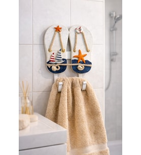 Terlik Tasarımlı Banyo Havlu ve Bornoz Askılığı