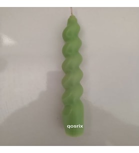 qosrix Açık Yeşil Italyan Burgulu Şamdan Soya Mumu Doğal Kokulu Çubuk Konik Burgu Spiral Mum Dekoratif 1 Adet