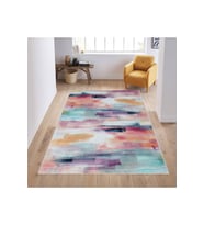 Rovigo Home Dijital Baskı Yıkanabilir Kaymaz Taban Salon Halısı RVG0607 (Pembe)