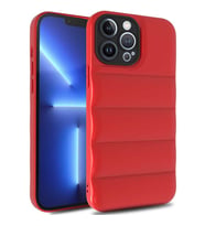 Uyumlu Model Apple iPhone 13 Pro Kılıf Dalgalı Lensli Kapak (Kırmızı)