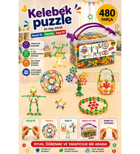 Kelebek Puzzle Lego (480 Parça) - Kelebek Lego - Kelebek Bloklar - 3D Legolar Oyuncak