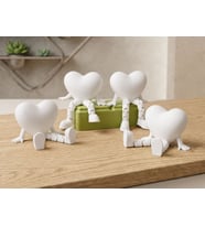 3D Baskı Hareketli Kalp Figürü - Eklemli Dekoratif Oyuncak (1 Adet)-Beyaz