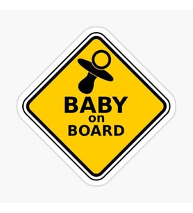 Uyarı Arabada Bebek Var Sticker oto Etiket 18cm MD14
